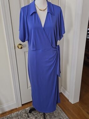 NINE WEST BRAND WOMEN'S PERIWINKLE SHORT SLEEVES DRESS SIZE LARGE
